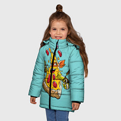 Куртка зимняя для девочки PIZZA TIME, цвет: 3D-красный — фото 2