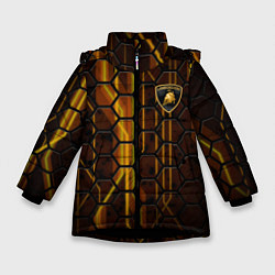 Куртка зимняя для девочки Lamborghini, цвет: 3D-черный