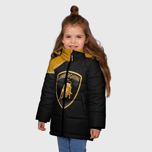 Зимняя куртка для девочки Lamborghini / 3D-Черный – фото 3