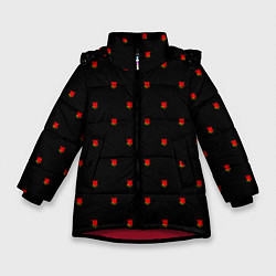 Куртка зимняя для девочки РОЗЫ, цвет: 3D-красный