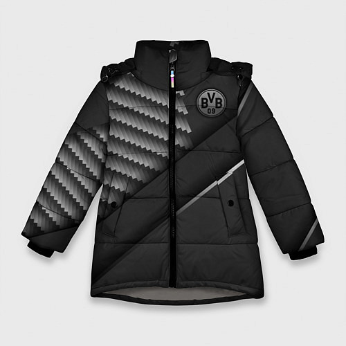 Зимняя куртка для девочки FC Borussia / 3D-Светло-серый – фото 1