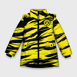 Куртка зимняя для девочки FC Borussia, цвет: 3D-черный