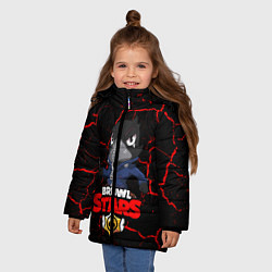 Куртка зимняя для девочки BRAWL STARS CROW, цвет: 3D-красный — фото 2