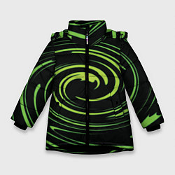 Куртка зимняя для девочки Twisted greens, цвет: 3D-черный