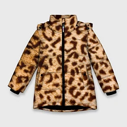Куртка зимняя для девочки Леопард, цвет: 3D-черный