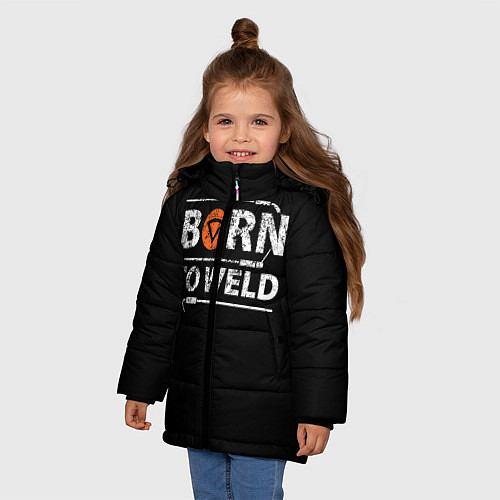 Зимняя куртка для девочки Рожден для сварки / 3D-Черный – фото 3