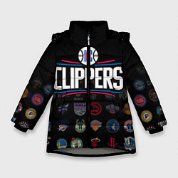 Куртка зимняя для девочки Los Angeles Clippers 2, цвет: 3D-светло-серый