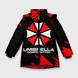 Куртка зимняя для девочки Umbrella Corporation, цвет: 3D-красный