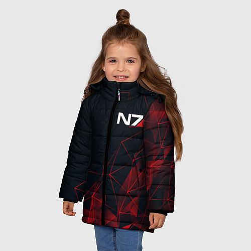 Зимняя куртка для девочки MASS EFFECT N7 / 3D-Черный – фото 3