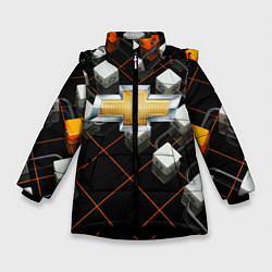 Куртка зимняя для девочки CHEVROLET, цвет: 3D-черный
