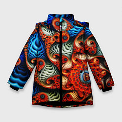 Куртка зимняя для девочки Fractal illusion, цвет: 3D-черный