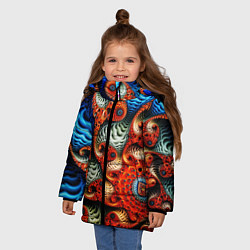 Куртка зимняя для девочки Fractal illusion, цвет: 3D-черный — фото 2