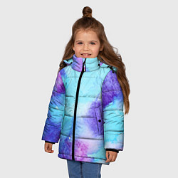 Куртка зимняя для девочки Краски, цвет: 3D-черный — фото 2