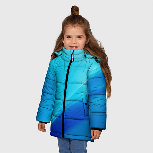 Зимняя куртка для девочки Волна / 3D-Черный – фото 3