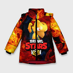 Куртка зимняя для девочки BRAWL STARS CROW PHOENIX, цвет: 3D-красный