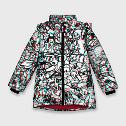 Куртка зимняя для девочки Vault Boy красныйсиний, цвет: 3D-красный