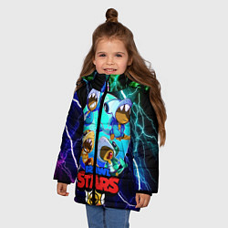 Куртка зимняя для девочки BRAWL STARS LEON ЛЕОН, цвет: 3D-светло-серый — фото 2