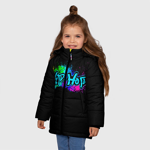 Зимняя куртка для девочки Hip-Hop / 3D-Черный – фото 3