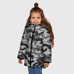 Куртка зимняя для девочки КАМУФЛЯЖ GRAY, цвет: 3D-черный — фото 2