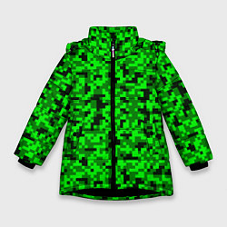 Куртка зимняя для девочки КАМУФЛЯЖ GREEN, цвет: 3D-черный