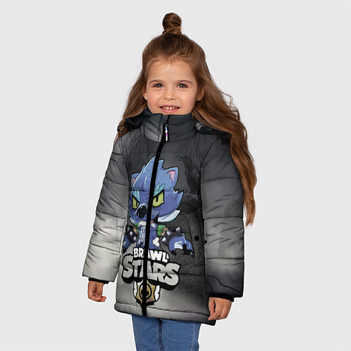 Зимняя куртка для девочки Brawl Stars LEON / 3D-Черный – фото 3
