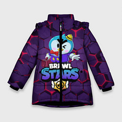 Куртка зимняя для девочки Brawl Stars Mr P, цвет: 3D-черный