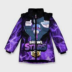 Куртка зимняя для девочки Brawl Stars DJ Frank, цвет: 3D-черный