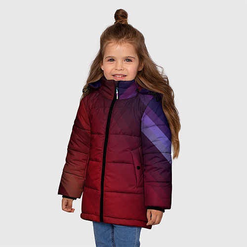 Зимняя куртка для девочки Пикси / 3D-Черный – фото 3