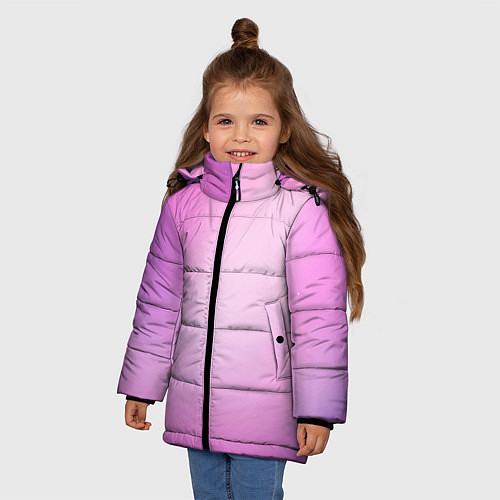Зимняя куртка для девочки Нежный фиолет / 3D-Черный – фото 3