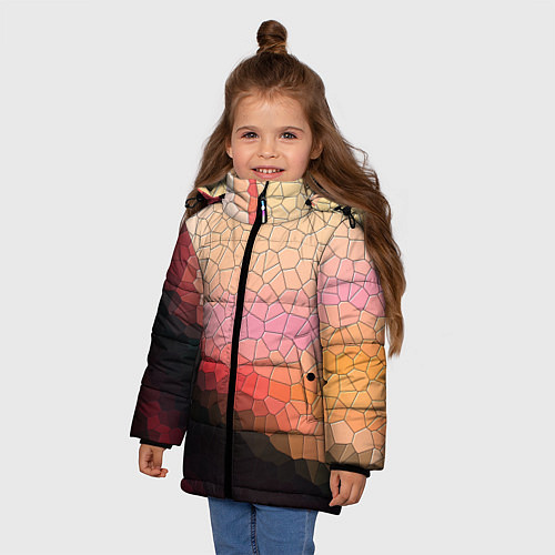 Зимняя куртка для девочки Пикси кожа / 3D-Черный – фото 3