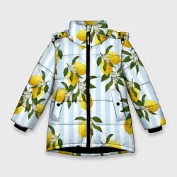 Куртка зимняя для девочки Лимоны, цвет: 3D-черный