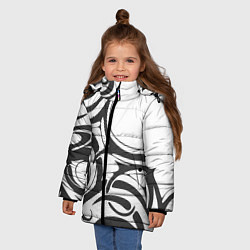 Куртка зимняя для девочки Узоры, цвет: 3D-светло-серый — фото 2