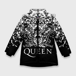 Куртка зимняя для девочки QUEEN, цвет: 3D-черный