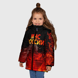 Куртка зимняя для девочки МЧС России, цвет: 3D-черный — фото 2