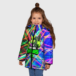 Куртка зимняя для девочки BRAWL STARS:8 BIT VIRUS, цвет: 3D-черный — фото 2