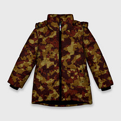 Куртка зимняя для девочки Мелкий камуфляжный узор, цвет: 3D-черный