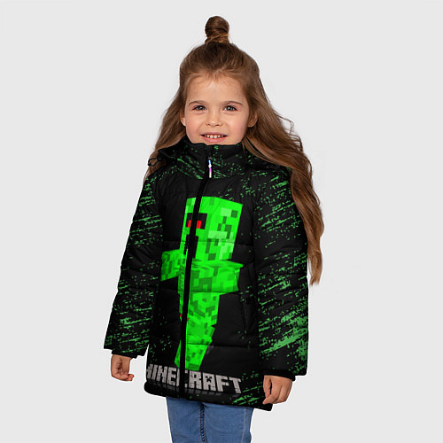 Зимняя куртка для девочки MINECRAFT CREEPER / 3D-Черный – фото 3