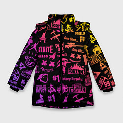 Куртка зимняя для девочки FORTNITE PARTY EVENT, цвет: 3D-черный
