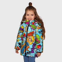 Куртка зимняя для девочки COMICS ART, цвет: 3D-черный — фото 2