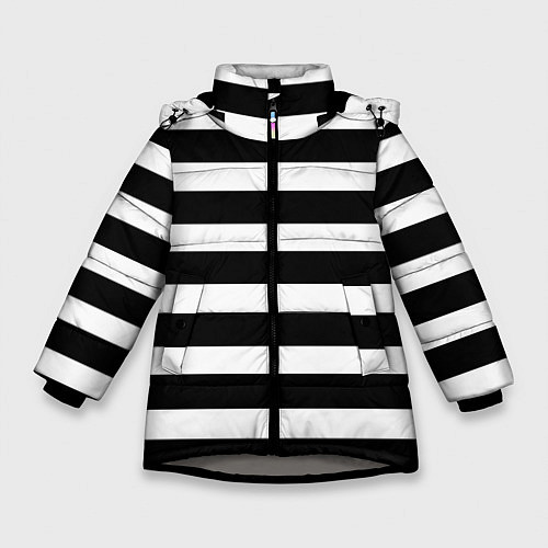 Зимняя куртка для девочки Моряк / 3D-Светло-серый – фото 1