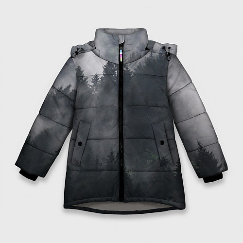 Зимняя куртка для девочки Лес / 3D-Светло-серый – фото 1