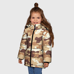 Куртка зимняя для девочки МИЛИТАРИ, цвет: 3D-черный — фото 2