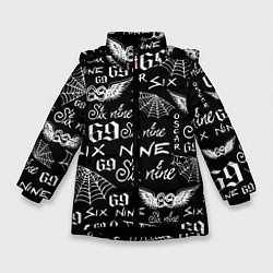 Куртка зимняя для девочки 6IX9INE ТАТУИРОВКИ, цвет: 3D-черный