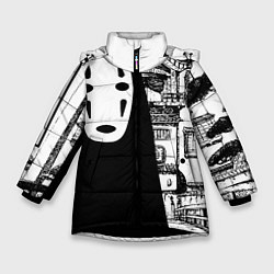 Куртка зимняя для девочки No-Face Spirited Away Ghibli, цвет: 3D-черный
