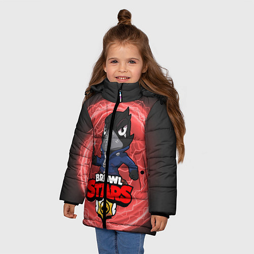 Зимняя куртка для девочки Brawl Stars CROW / 3D-Черный – фото 3