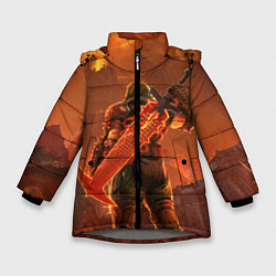 Куртка зимняя для девочки Палач Рока, цвет: 3D-светло-серый