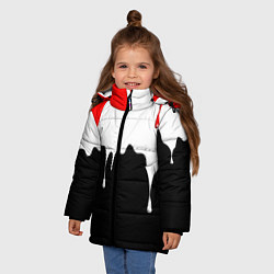 Куртка зимняя для девочки ПОДТЁКИ, цвет: 3D-черный — фото 2