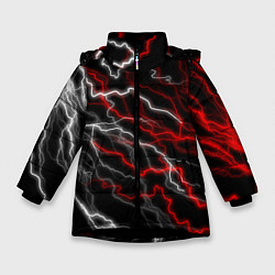 Куртка зимняя для девочки МОЛНИЯ, цвет: 3D-черный