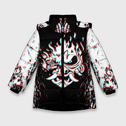 Куртка зимняя для девочки CYBERPUNK 2077 SAMURAI GLITCH, цвет: 3D-черный