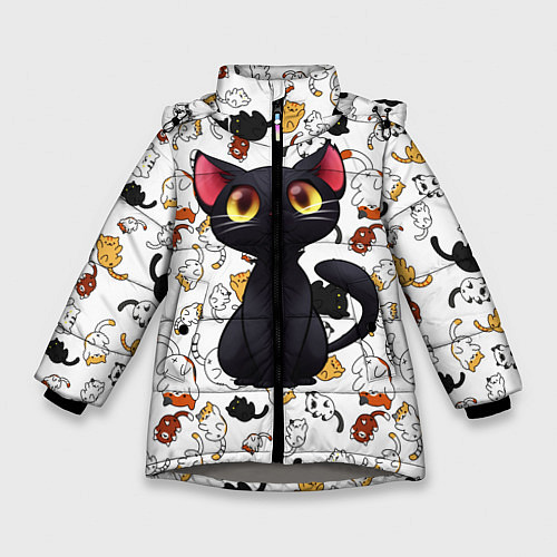 Зимняя куртка для девочки Котэ Котята / 3D-Светло-серый – фото 1